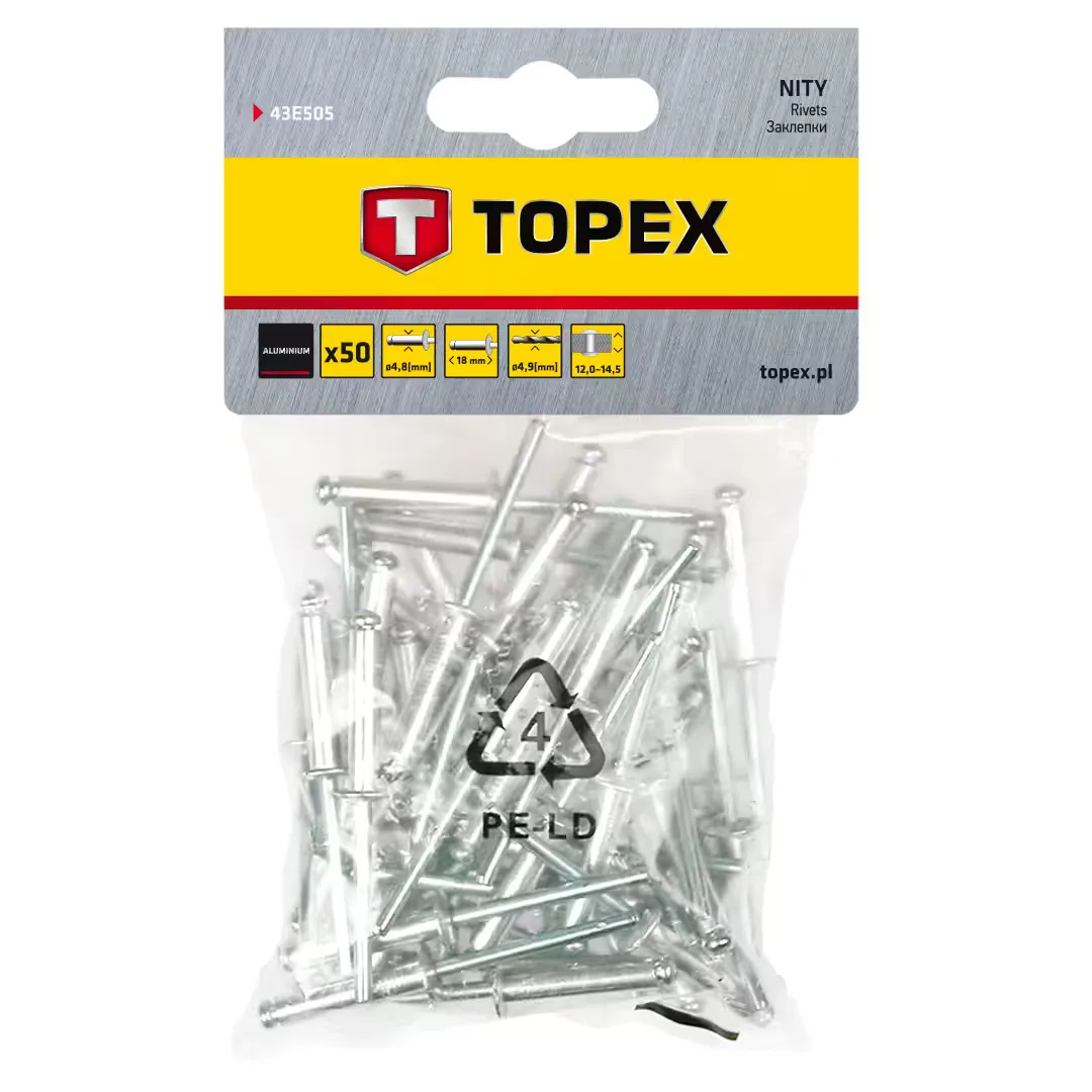 NITURI AL 4.8 MM X 18 MM, 50 BUC -SET (43E505)