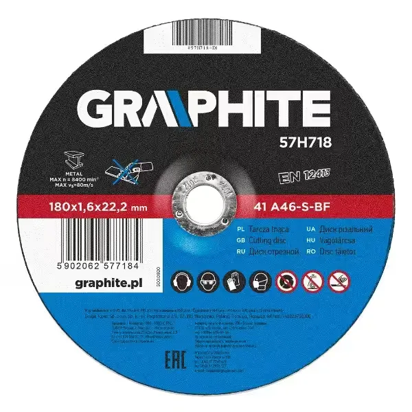 DISC TAIERE, PENTRU METAL  180 X 1.6 X 22.2 MM (57H718)