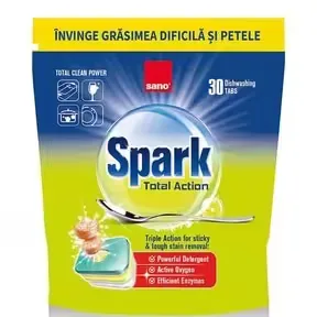 SANO SPARK TOTAL ACTION DISHWASHER TABLETS 30pcs