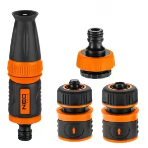 Set aspersor Neo Tools 4 piese cu duză reglabilă